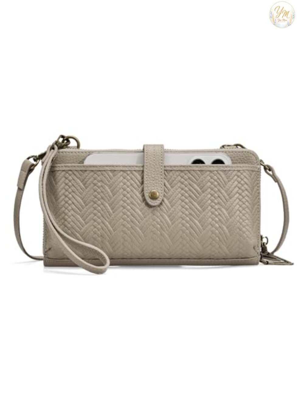 Genuine Leather Phone Crossbody Bag Wallet RFID with Wristlet Strap